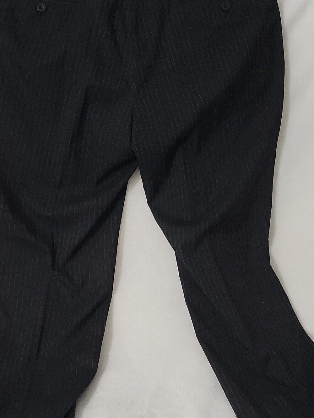 Michael Kors Men's Black Pinstripe Dress Pants 34W x 30L Flat Front - Picture 4 of 16